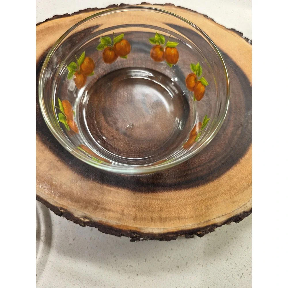 Vintage  Glass Nesting Bowls Set Of 4 Apple Design